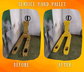 Berikut adalah before after proses perbaikan hand lift oleh tim Sarana Lifting meliputi penggantian seal & pengecatan ulang unit.